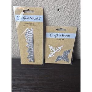 Crafter's Square Cutting Die Lot with Tulip Flower Border Floral Corner 328170